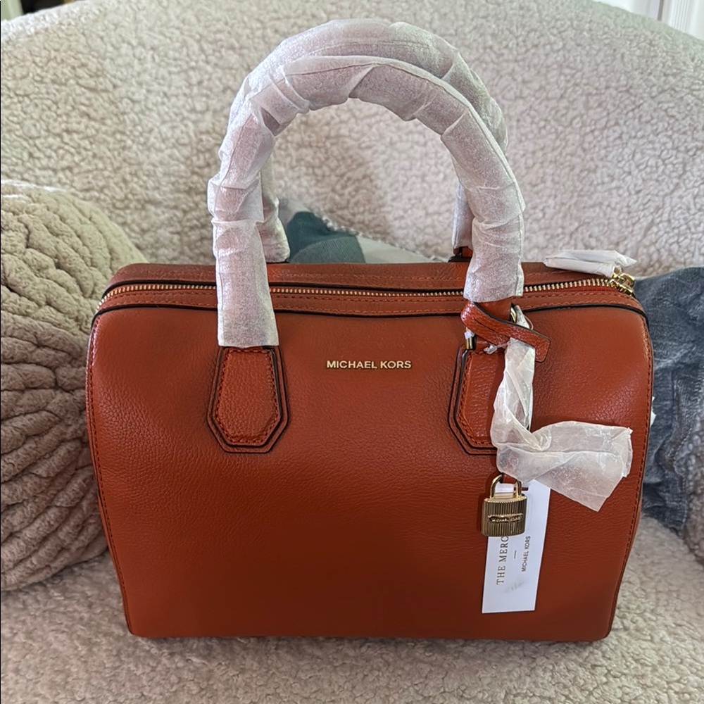 Michael Kors Orange Leather Satchel